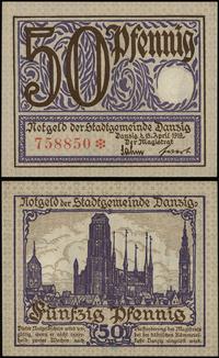 50 fenigów 15.04.1919, druk fioletowo-brązowy, s