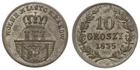10 groszy 1835, Wiedeń, złocista patyna, Plage 2