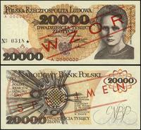 20.000 złotych 1.02.1989, seria A 0000000, WZÓR/
