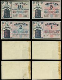 lot: talony na 1, 2, 5 i 10 koron 1919, razem 4 
