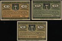 zestaw bonów, 10, 25 i 50 fenigów 22.09.1920, ra