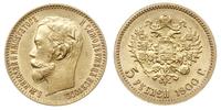 5 rubli 1900 ФЗ, Petersburg, złoto 4.30 g, Fr. 1