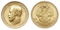 10 rubli 1903 АР, Petersburg, złoto 8.60 g, pięk