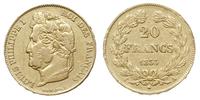 20 franków 1833 A, Paryż, złoto 6.40 g, Fr. 560,