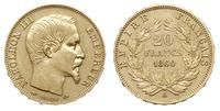 20 franków 1860 A, Paryż, złoto 6.44 g, Fr. 573,