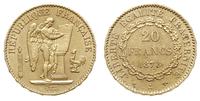20 franków 1878 A, Paryż, złoto 6.41 g, Fr. 592,