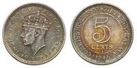 5 centów 1941, srebro "500" 1.37g, piękne, patyn