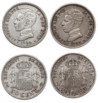 lot: 2 x 50 centimos 1904, Madryt, 50 centimos 1