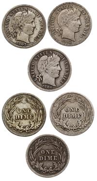lot: 3 x 10 centów 1906, 1907, 1912, Filadelfia,