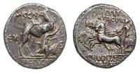 denar 58 pne, Rzym, Aw: Wielbłąd w prawo, przed 