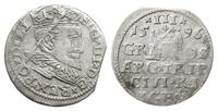 trojak 1596, Ryga, moneta z końca blachy, wybita