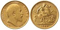 1/2 funta 1906, Londyn, , złoto, 3.98 g
