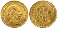 4 floreny=10 franków 1892, Wiedeń, moneta “noweg