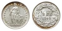 1/2 franka 1945, Berno, srebro ''835'' 2.50 g, K