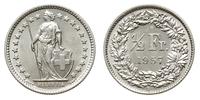 1/2 franka 1957, Berno, srebro ''835'' 2.50 g, K