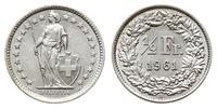 1/2 franka 1961, Berno, srebro ''835'' 2.50 g, K