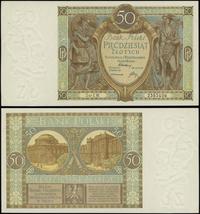 50 złotych 1.09.1929, seria EM 2385406, ugięcia 
