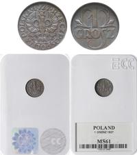 1 grosz 1927, Warszawa, moneta w pudełku GCN z n