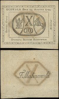 10 groszy miedziane 13.08.1794, złamane, Lucow 4