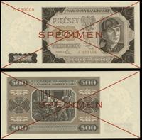 500 złotych 01.07.1948, czerwony druk SPECIMEN A