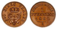 1 fenig 1864/A, Berlin, wyśmienite, A.K.S. 108, 
