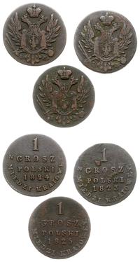 lot: 3 x 1 grosz, Warszawa, zestaw: 1 grosz 1823