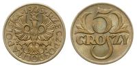 5 groszy 1923, Warszawa, mosiądz, piękne, Parchi