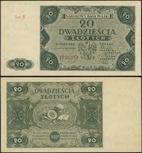 20 złotych 15.07.1947, seria B, numeracja 172635