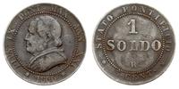 1 soldo 1866, Rzym, ANN XXI/1866 R, ciemna patyn