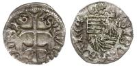 denar 1390-1427, Aw: podwójny krzyż, Rw: Tarcza 