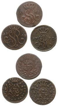 zestaw groszy, 1765, 1767 i 1772, razem 3 sztuki