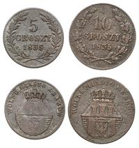 zestaw: 5 i 10 groszy 1835, Wiedeń, razem 2 sztu