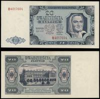 20 złotych 1.07.1948, seria B, numeracja 4017694
