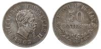 50 centesimos 1863/M, Mediolan, piękne, KM 14.1