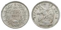 1 peso 1932/So, Santiago, srebro "400", piękne, 