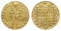 dukat 1759, Utrecht, złoto 3.46 g, Friedberg 250