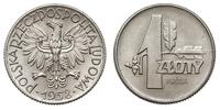1 złoty 1958, Warszawa, liście laurowe, wypukły 