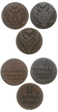 3 x 1 grosz polski 1822 IB (Z MIEDZI KRAIOWEY), 