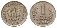 1 złoty 1949, Kremnica, miedzionikiel, pięknie z