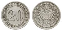 20 fenigów 1892 D, Monachium, AKS 10, Jaeger 14