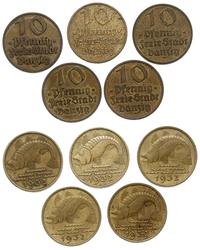 Polska, zestaw 5 x 10 fenigów, 1932