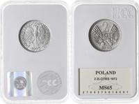 2 złote 1972, Warszawa, aluminium, moneta w pude