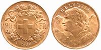 20 franków 1935, Berno, złoto, 6.44 g