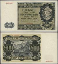 500 złotych 1.03.1940, seria A, numeracja 339029