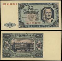 20 złotych 1.07.1948, seria AU, numeracja 360400
