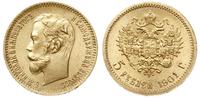 5 rubli 1901/ФЗ, Petersburg, złoto 4.30 g, wyśmi