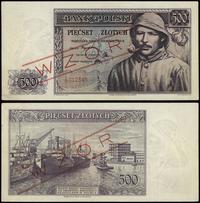 500 złotych 15.08.1939, czerwony ukośny nadruk “