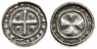 denar krzyżowy XI w., Aw: Krzyż prosty i kółka w