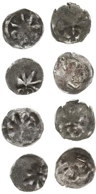 Pomorze Zachodnie, 4 x denary jednostronne, XIV-XV w.