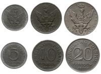 Polska, zestaw: 5, 10, 20 fenigów, 1917 FF